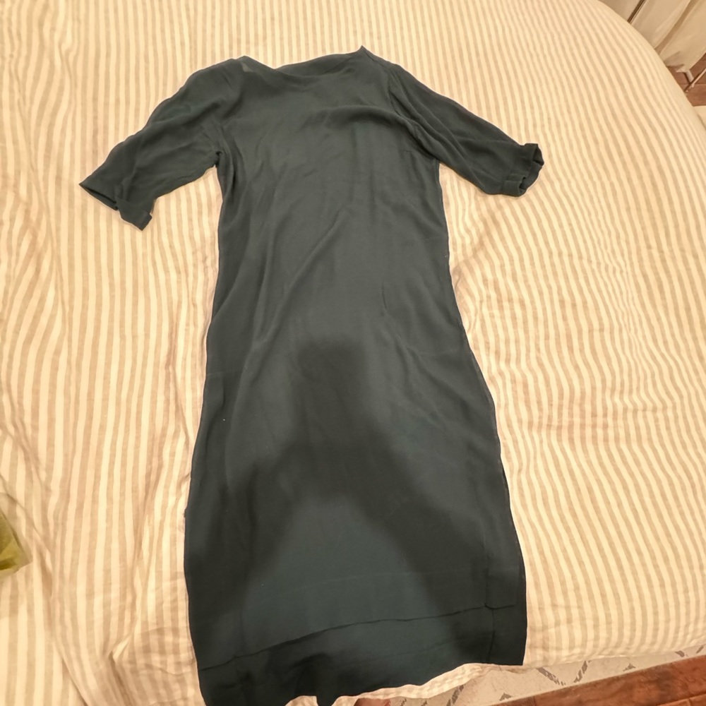 Holding Horses brand midi length dark green dress. size SMALL